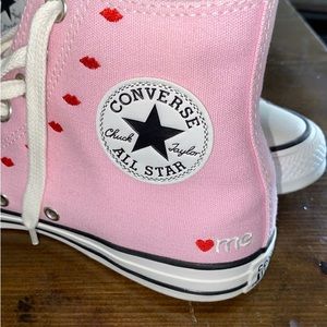 Like New Converse CTAS Hi “Crafted With Love" Embroidered Lips Sneakers